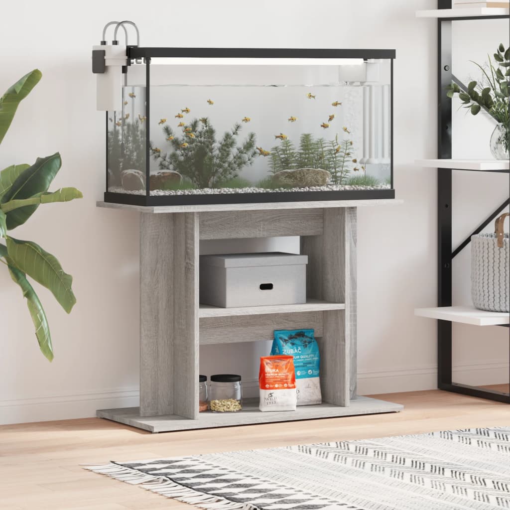 vidaXL Soporte para acuario Sonoma gris 80x35x60 cm Madera sintética
