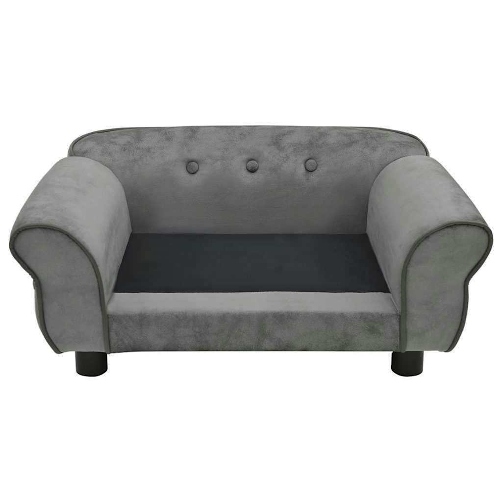 vidaXL Sofá para perros felpa gris oscuro 72x45x30 cm - Image 6