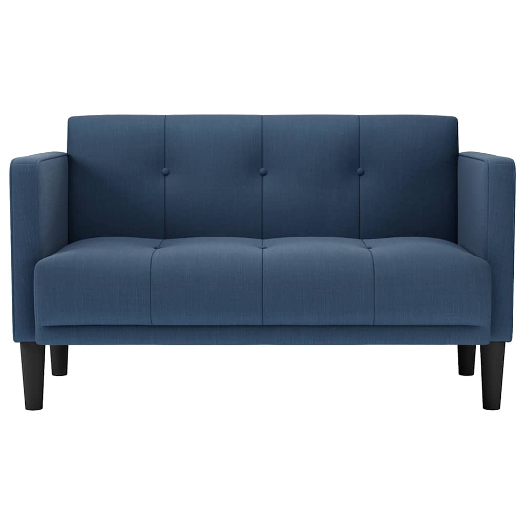 vidaXL Zweisitzer-Sofa Blau 111 cm Stoff - Image 3