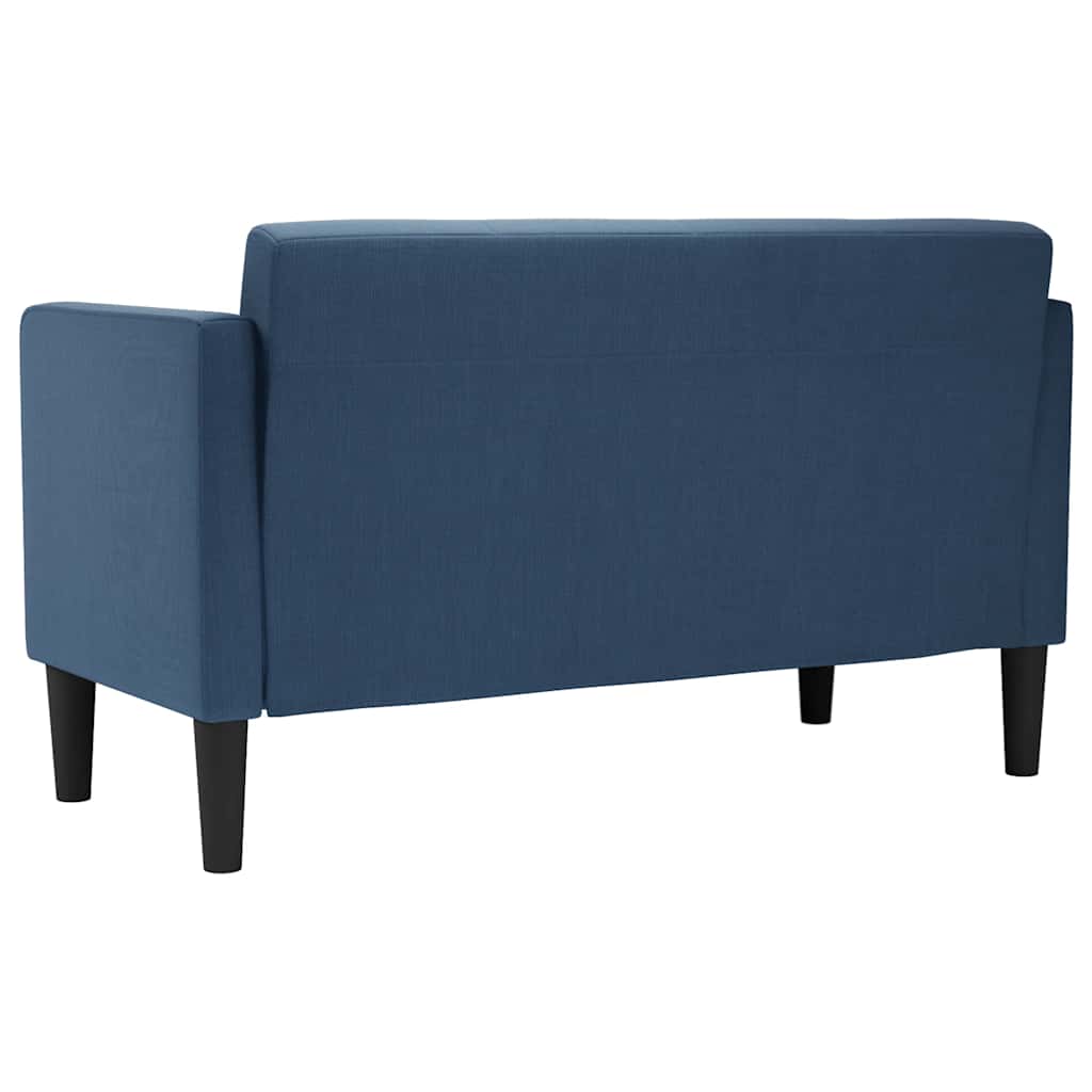 vidaXL Zweisitzer-Sofa Blau 111 cm Stoff - Image 5