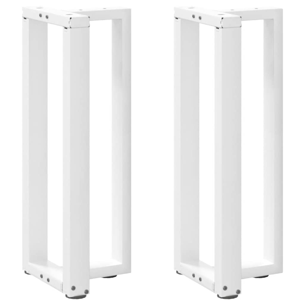 vidaXL Patas para consola en forma de T (2 unidades), color blanco, 25 x 28 x (72-73) cm, acero