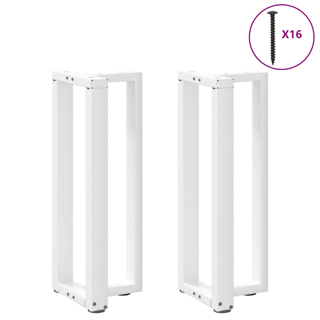 vidaXL Patas para consola en forma de T (2 unidades), color blanco, 25 x 28 x (72-73) cm, acero - Image 3