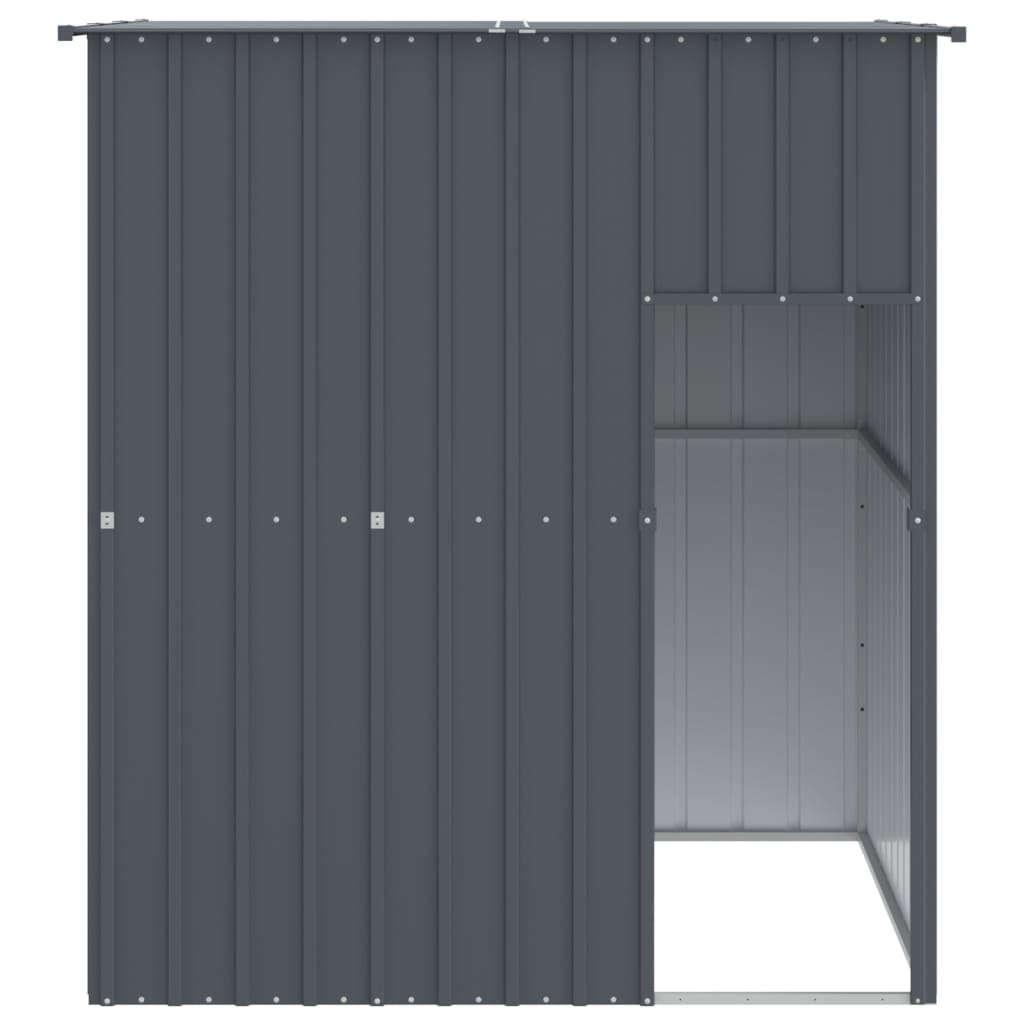 vidaXL Hundehütte mit Dach Anthrazit 165x153x181 cm Verzinkter Stahl - Image 3