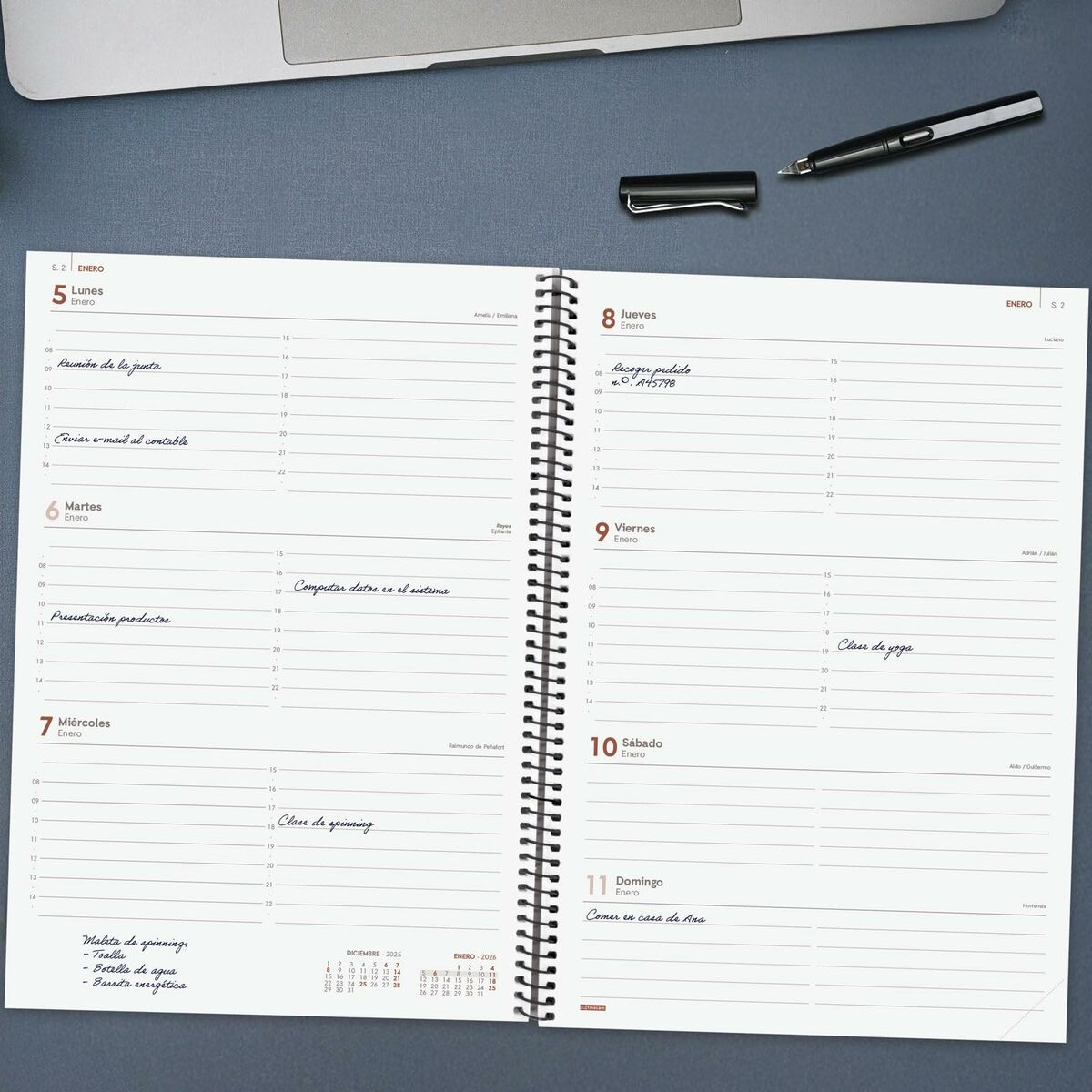 Agenda Finocam OPAQUE Nero A4 21 x 29,7 cm 2026 - Image 3