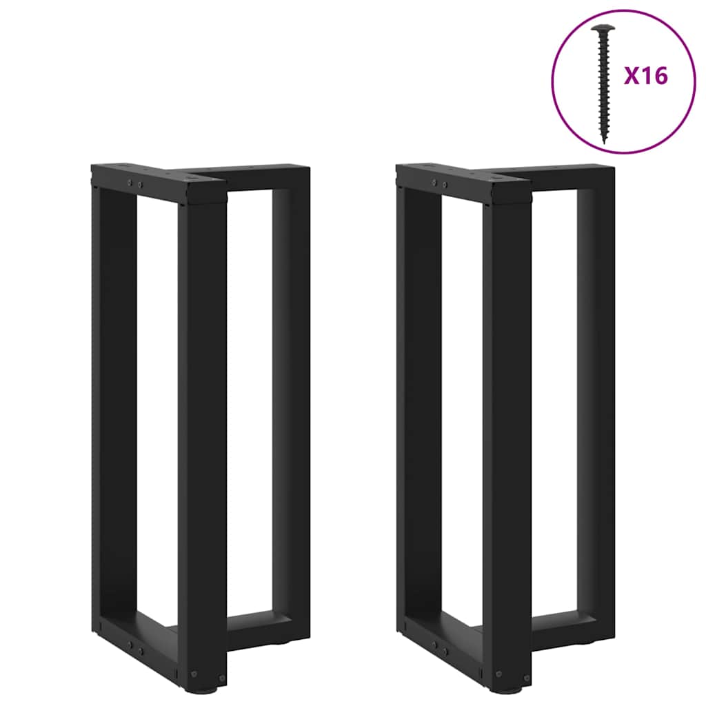 vidaXL Patas para mesa de bar en forma de T (2 unidades), color negro, 40 x 35 x (90-91) cm, acero