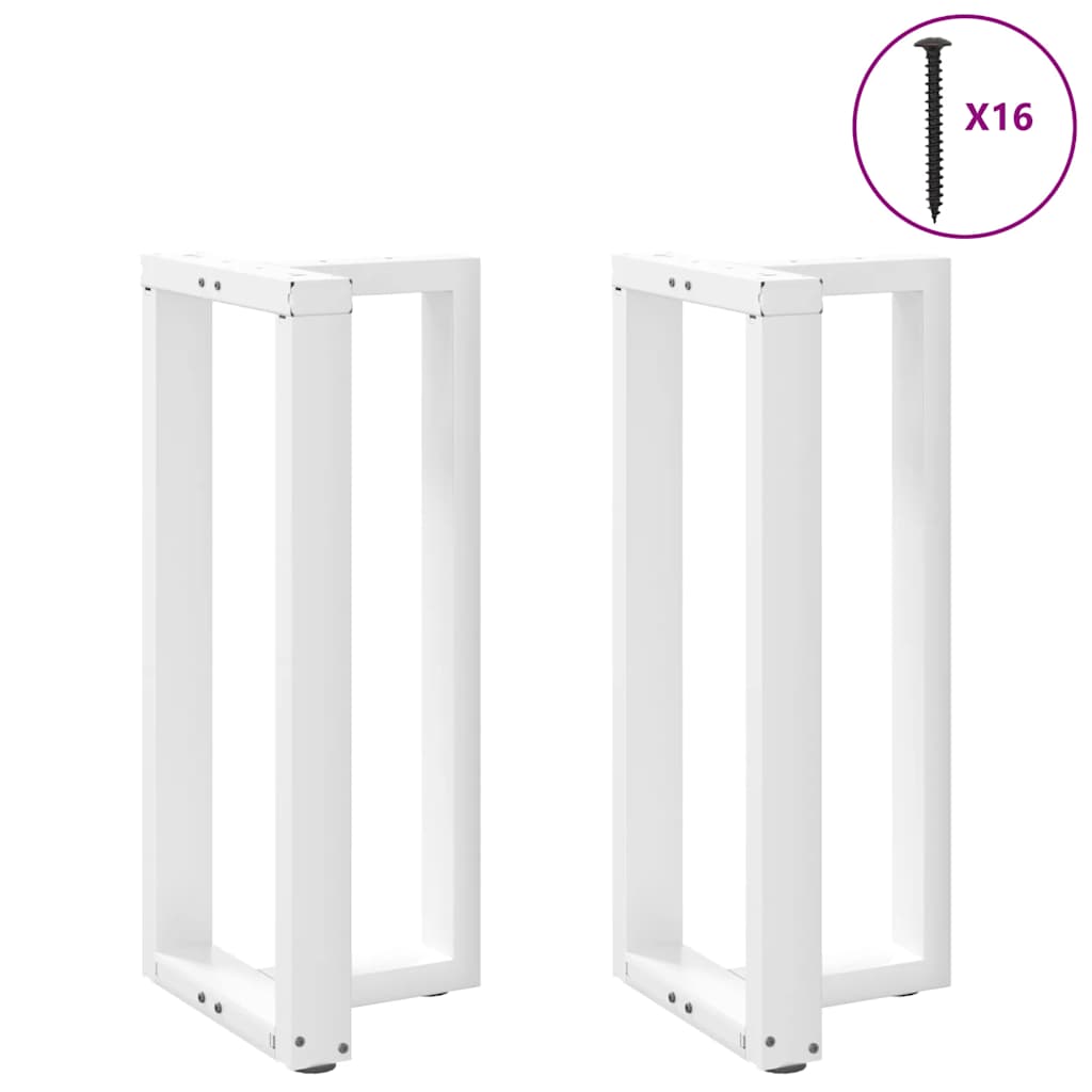 vidaXL Patas para mesa de bar en forma de T (2 unidades), color blanco, 40 x 35 x (90-91) cm, acero