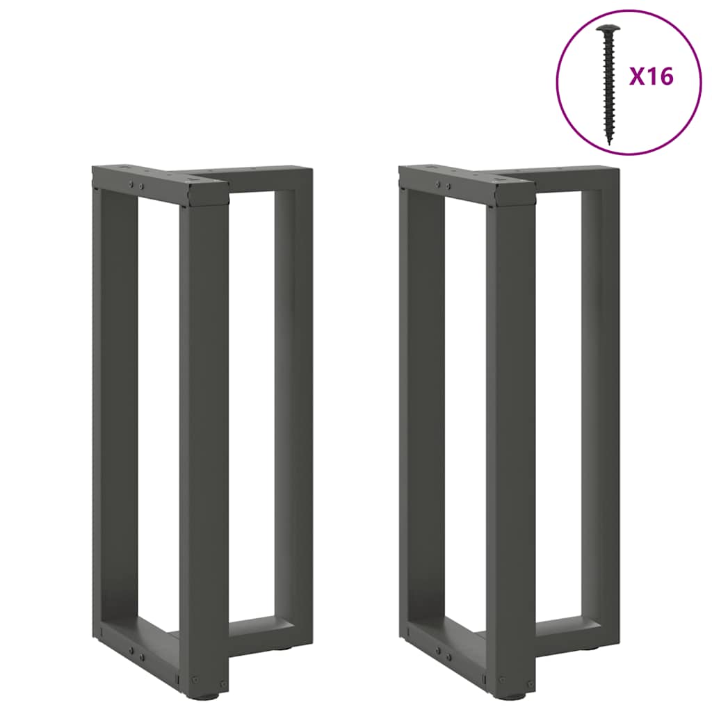 vidaXL Patas para mesa de bar en forma de T (2 unidades), antracita, 40 x 35 x (90-91) cm, acero