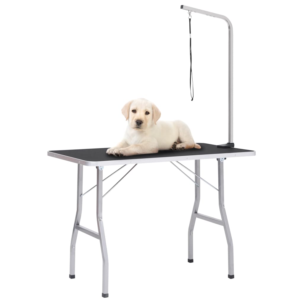 vidaXL Mesa de aseo ajustable para perros con 1 lazo