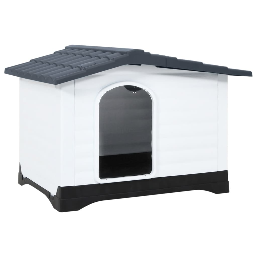 vidaXL Hundehütte Grau 90,5 x 68 x 66 cm Polypropylen