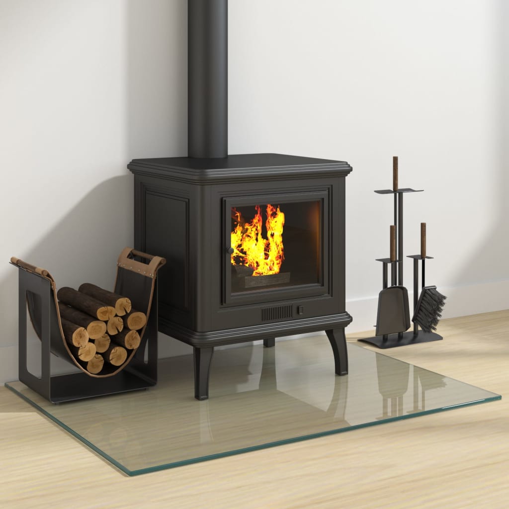 vidaXL Kaminofen Glasplatte Rechteckig 80x60 cm - Image 3