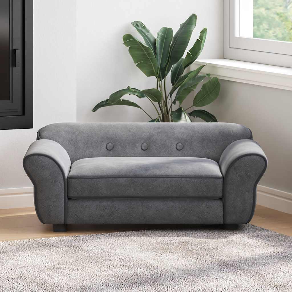 vidaXL Hundesofa Dunkelgrau 72x45x30 cm Plüsch