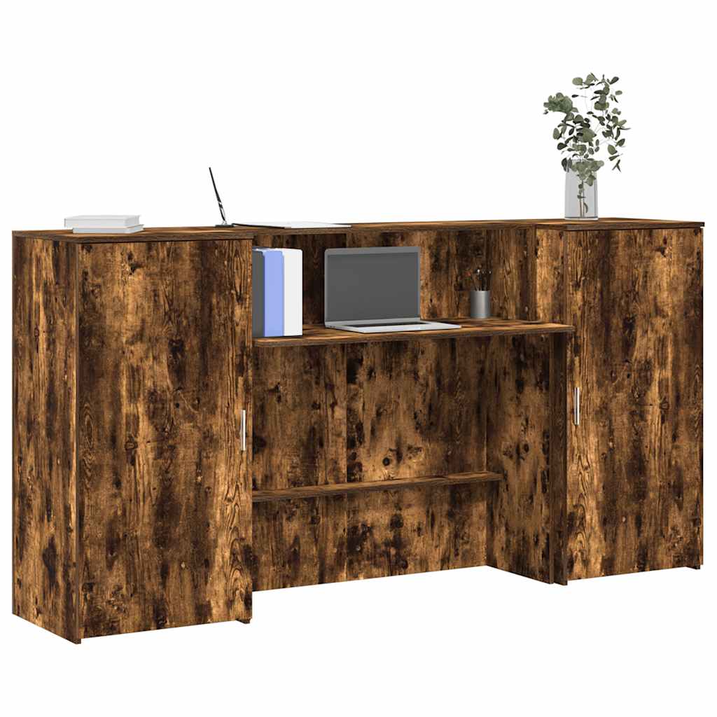 vidaXL Empfangstheke Räuchereiche 200x50x103,5 cm Holzwerkstoff