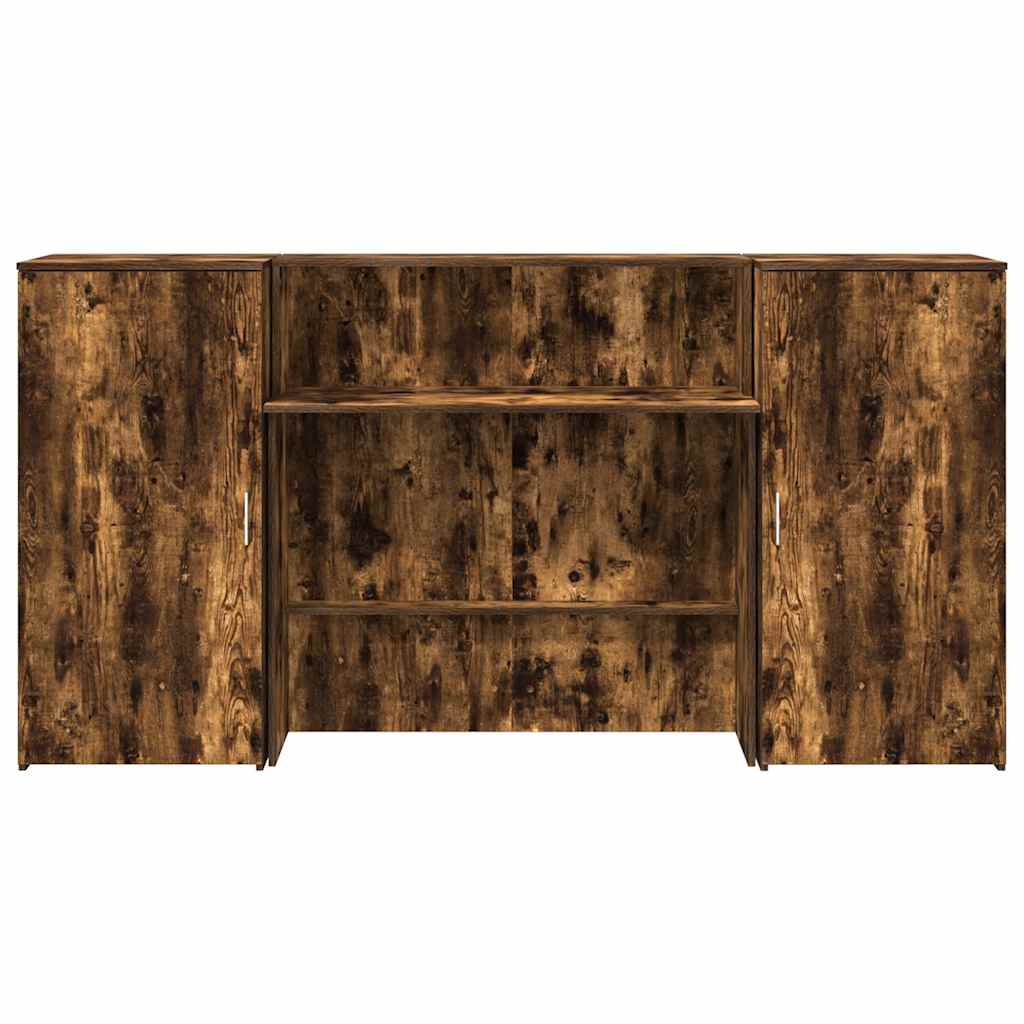 vidaXL Empfangstheke Räuchereiche 200x50x103,5 cm Holzwerkstoff - Image 5