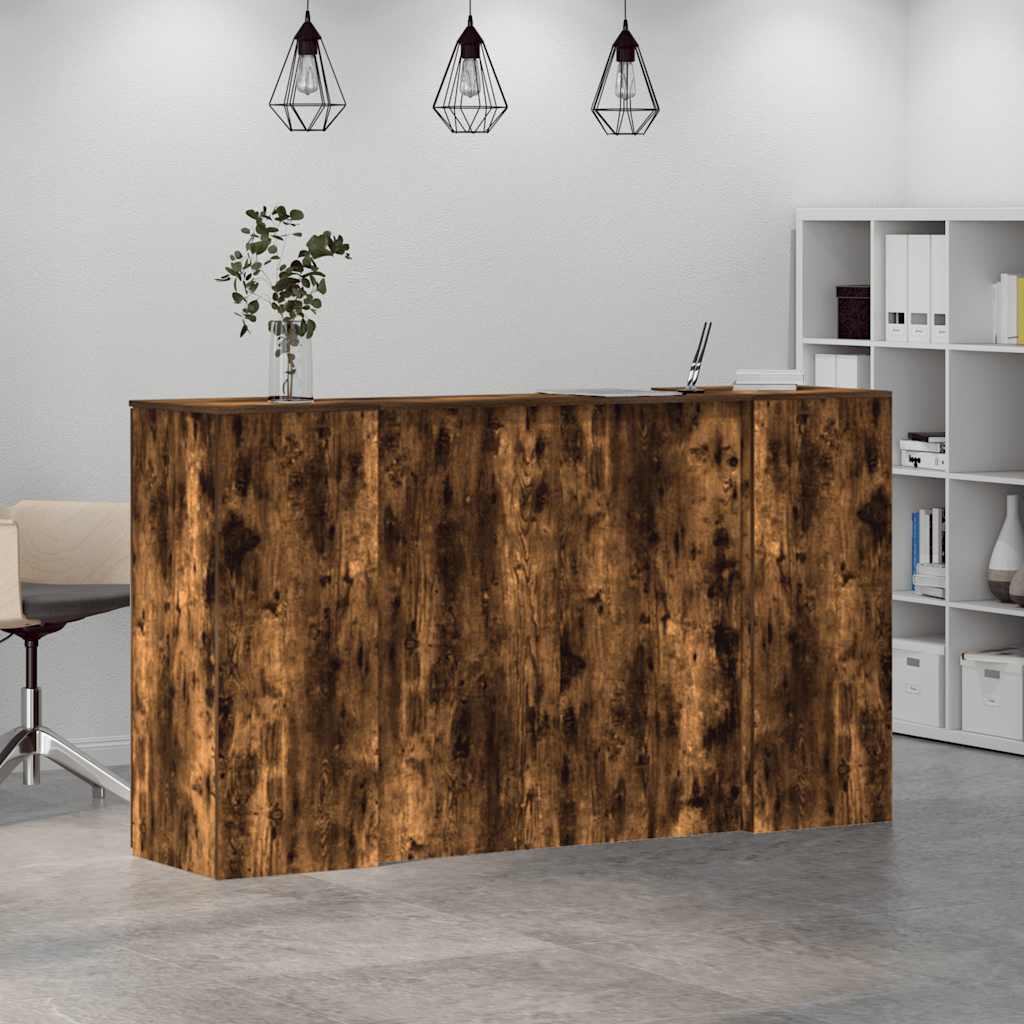 vidaXL Empfangstheke Räuchereiche 180x50x103,5 cm Holzwerkstoff - Image 4
