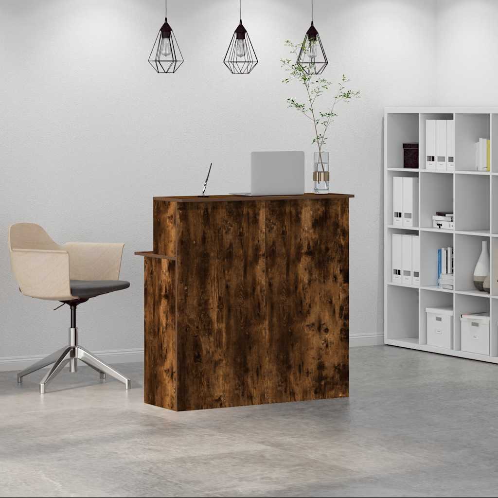 vidaXL Empfangstheke Räuchereiche 100x50x103,5 cm Holzwerkstoff - Image 3