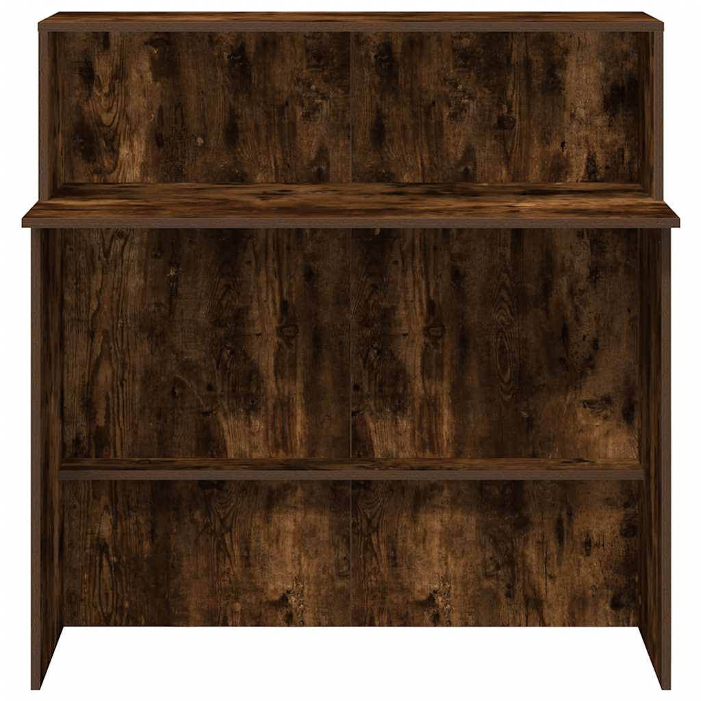 vidaXL Empfangstheke Räuchereiche 100x50x103,5 cm Holzwerkstoff - Image 5