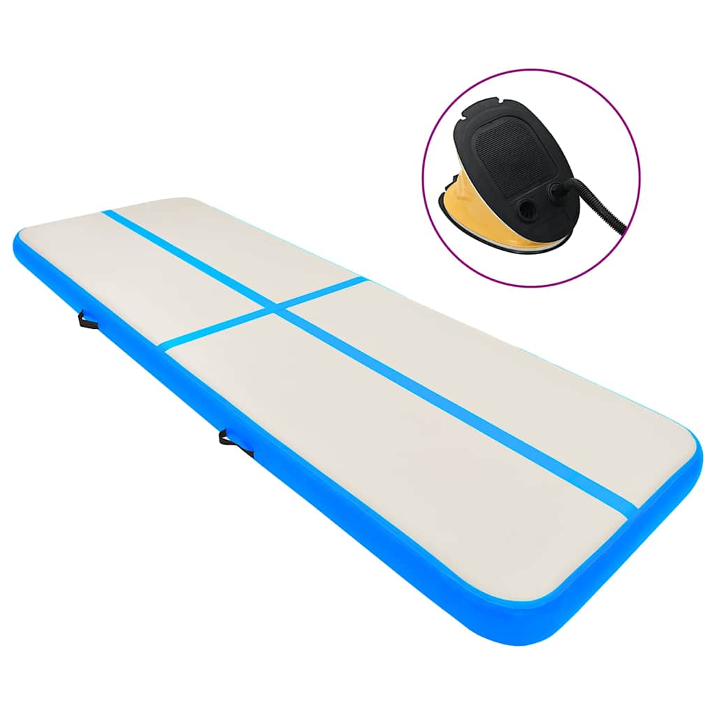 vidaXL Tapis gonflable de gymnastique avec pompe 400x100x20cm PVC Bleu