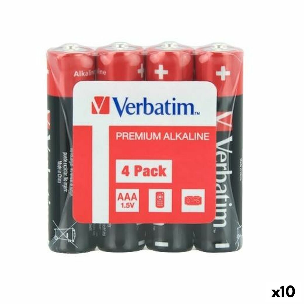 Batterie Alcaline Verbatim 1,5 V LR06 4 Pezzi (10 Unità)