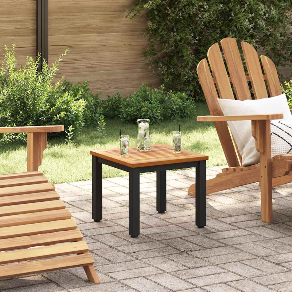 vidaXL Tables de jardin Naturel et noir 45 x 45 x 38 cm