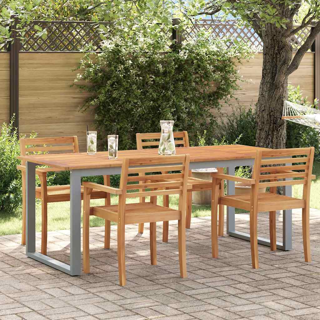 vidaXL Table de jardin pour repas Gris 200 x 90 x 75 cm