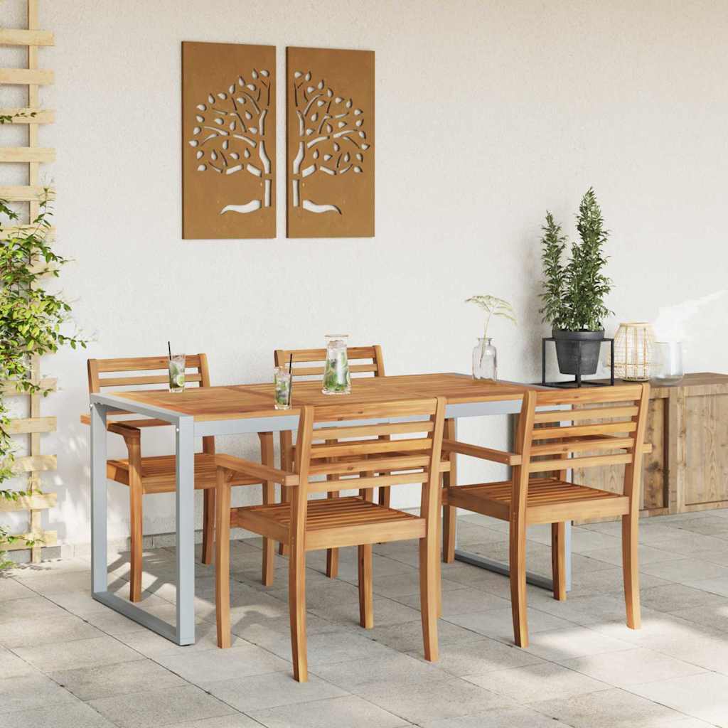 vidaXL Table de jardin pour repas Gris 160 x 80 x 75 cm