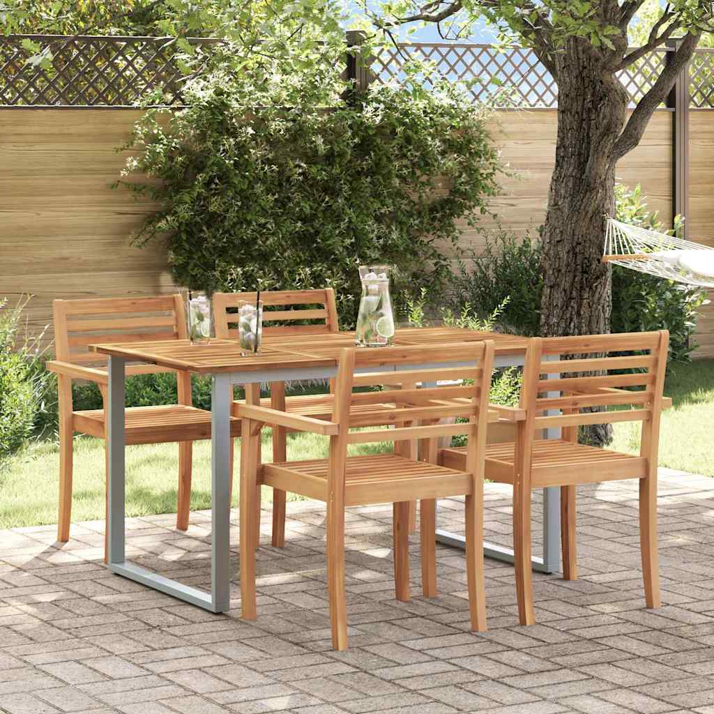 vidaXL Table de jardin pour repas Gris 140 x 80 x 75 cm