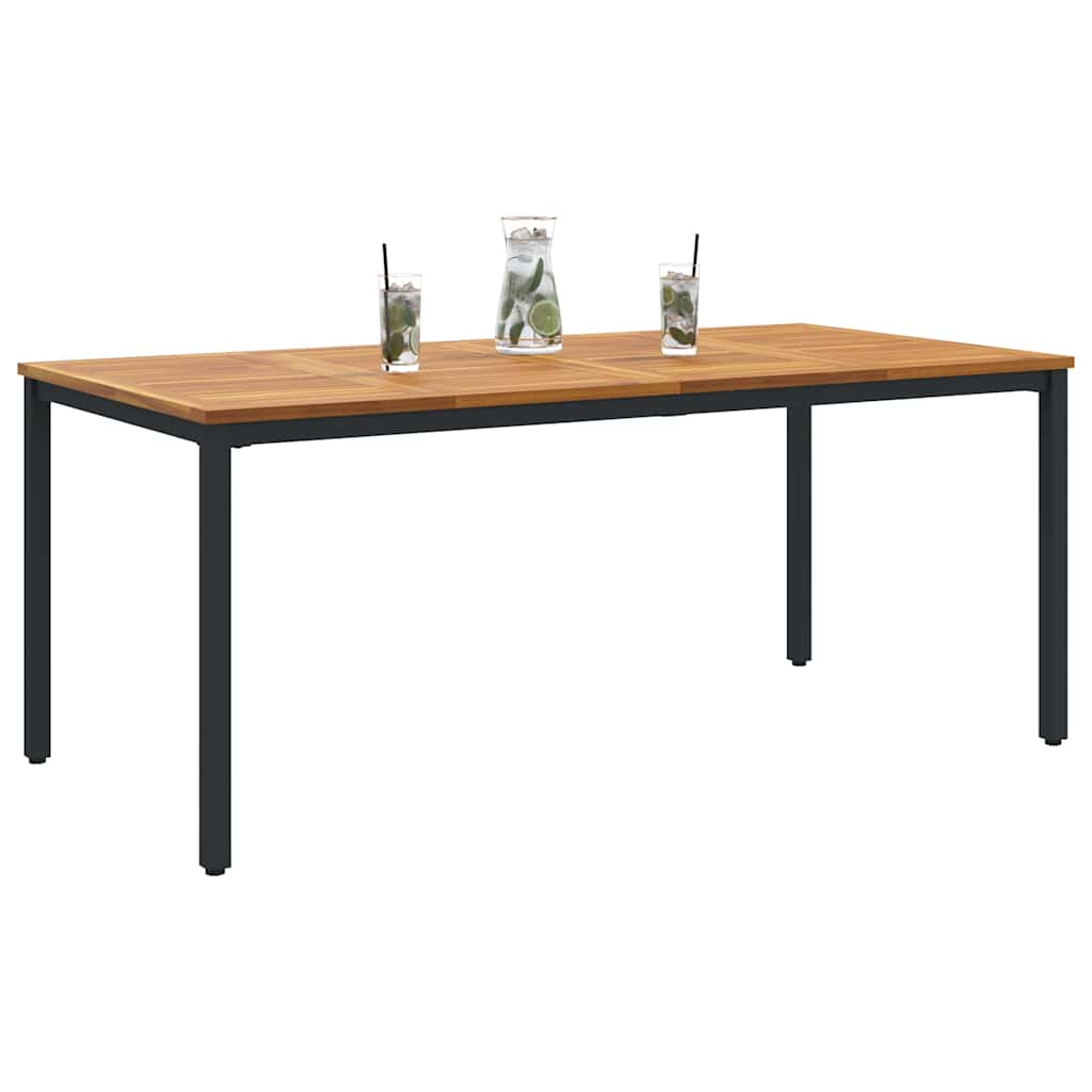 vidaXL Tables de jardin Naturel et noir 180 x 90 x 75 cm - Image 3