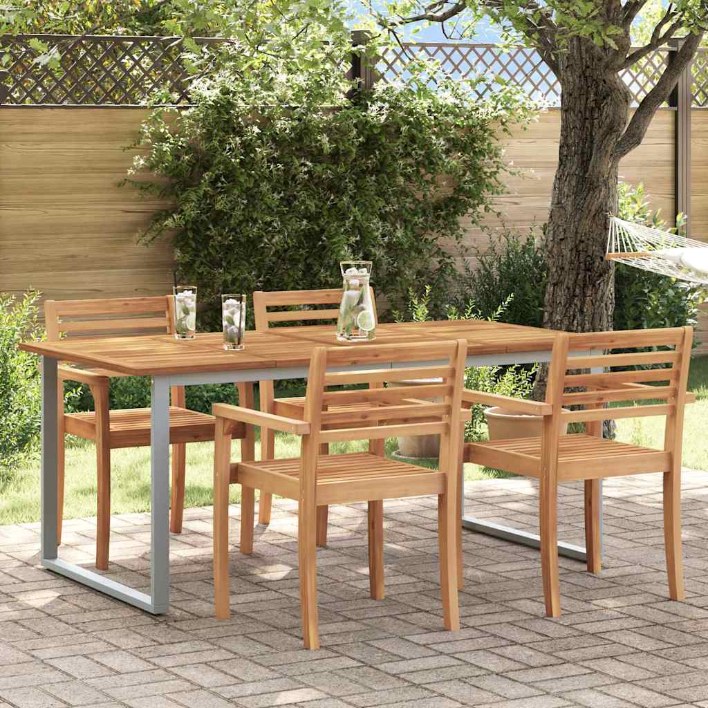 vidaXL Table de jardin pour repas Gris 180 x 90 x 75 cm