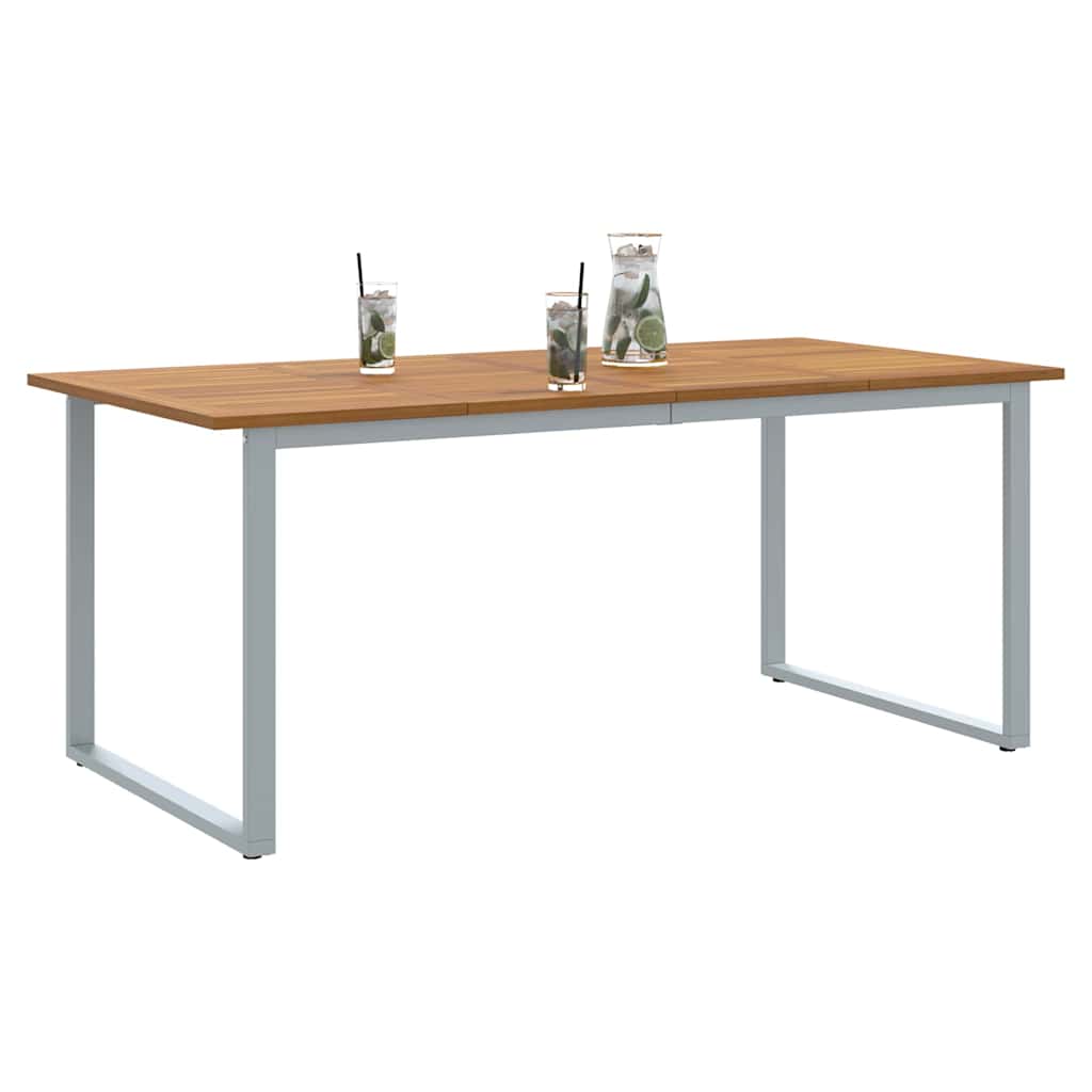 vidaXL Table de jardin pour repas Gris 180 x 90 x 75 cm - Image 3