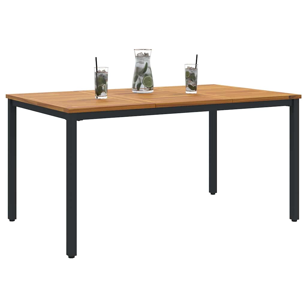vidaXL Tables de jardin Naturel et noir 150 x 90 x 75 cm - Image 3