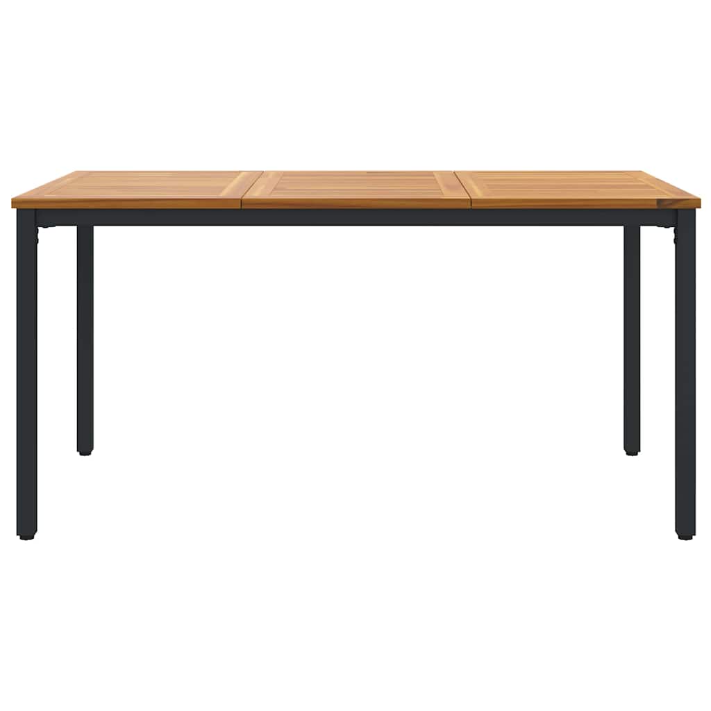 vidaXL Tables de jardin Naturel et noir 150 x 90 x 75 cm - Image 5