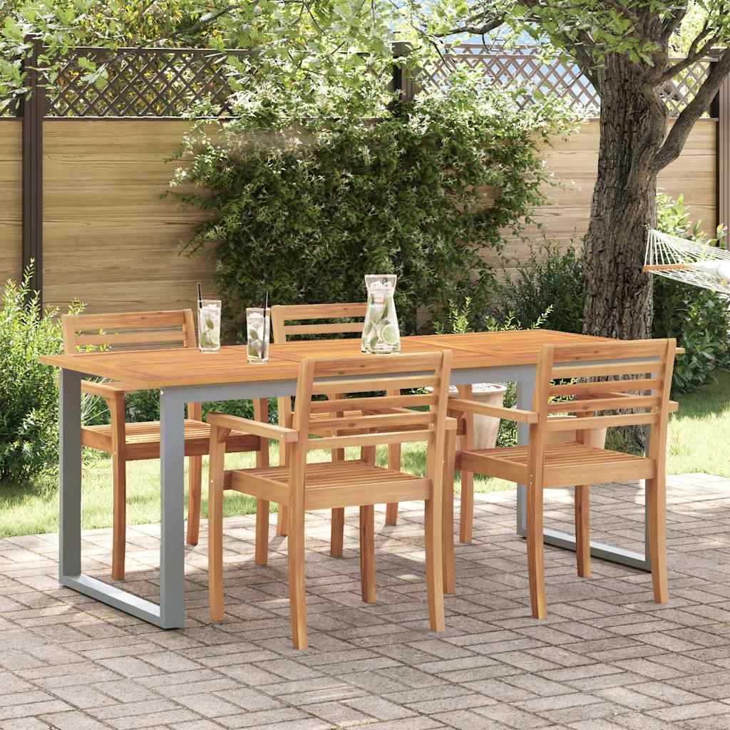 vidaXL Table de jardin pour repas Gris 160 x 80 x 75 cm