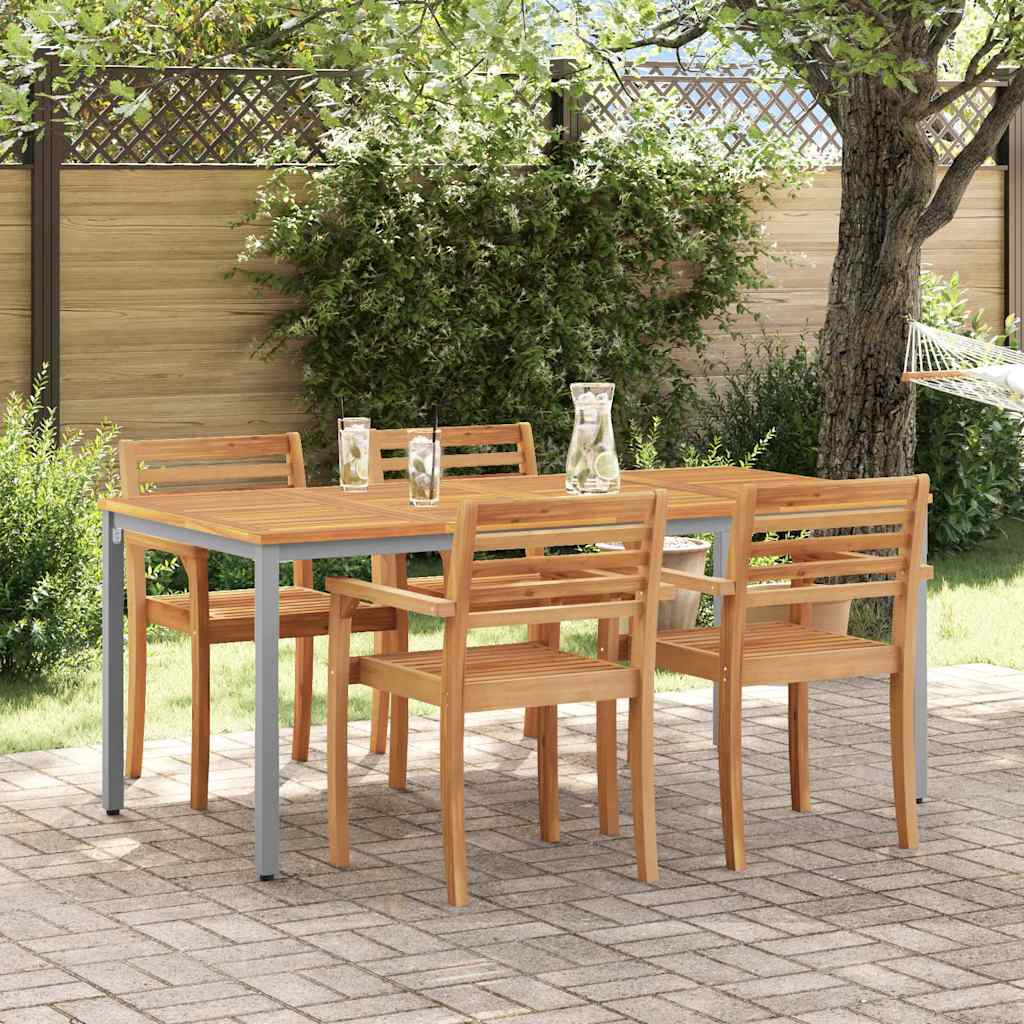 vidaXL Tables de jardin Naturel et gris 180 x 90 x 75 cm