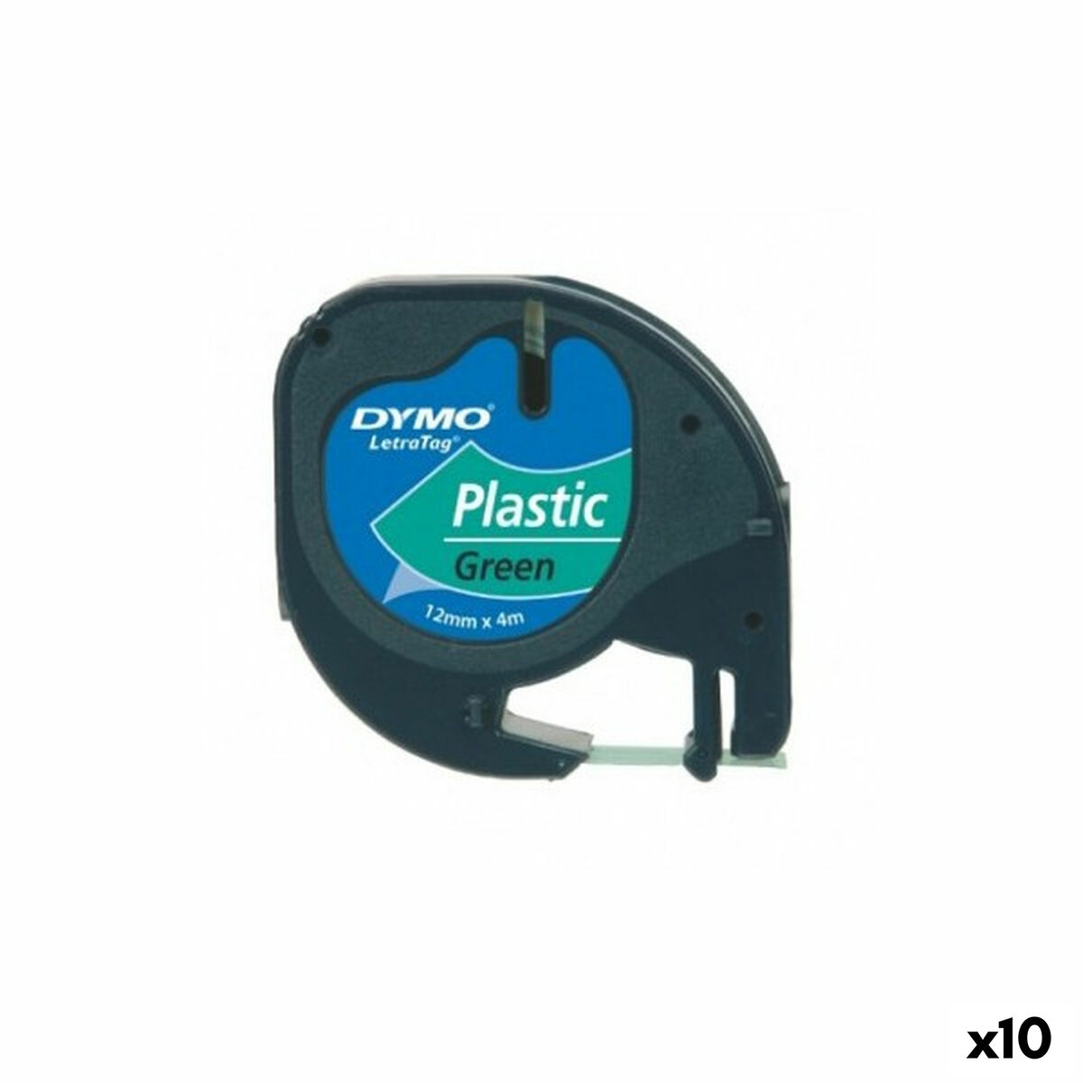 Nastro Laminato per Etichettatrici Dymo 91204 12 mm LetraTag® Nero Verde (10 Unità)