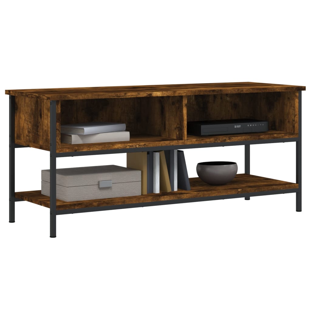 vidaXL Mueble para TV madera contrachapada roble ahumado 100x35x45 cm - Image 3