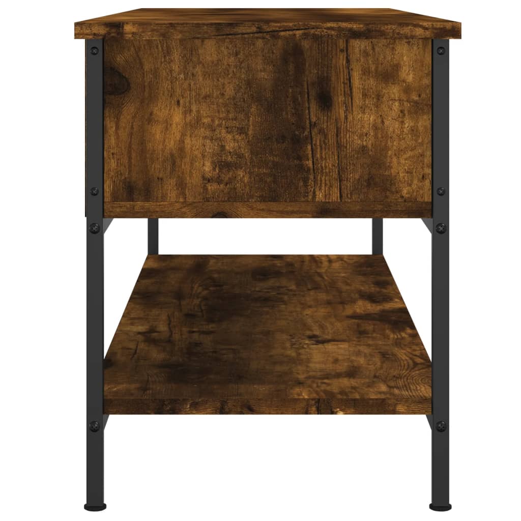 vidaXL Mueble para TV madera contrachapada roble ahumado 100x35x45 cm - Image 5