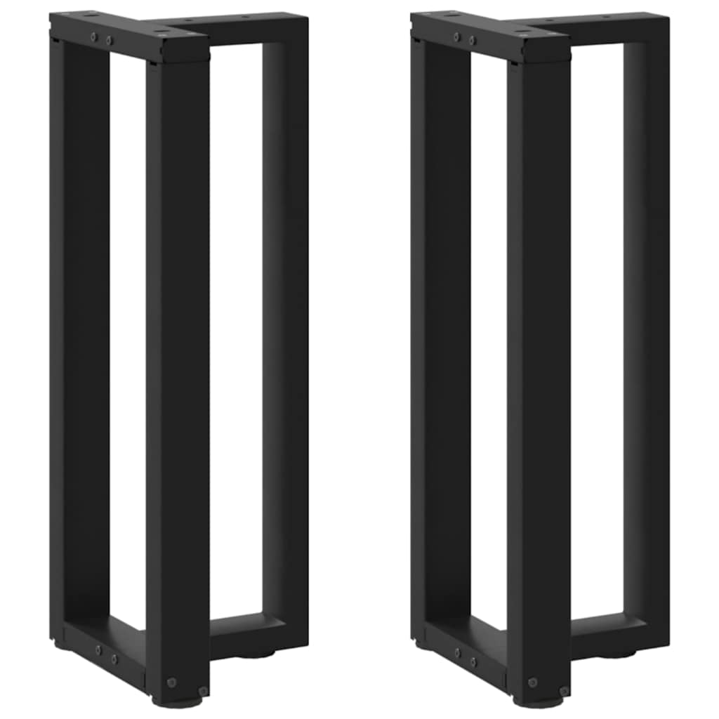 vidaXL Patas para consola en forma de T (2 unidades), color negro, 25 x 28 x (72-73) cm, acero