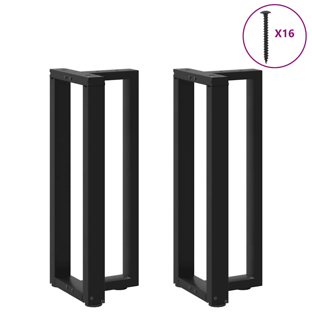 vidaXL Patas para consola en forma de T (2 unidades), color negro, 25 x 28 x (72-73) cm, acero - Image 3