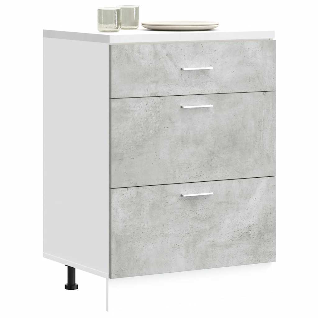 vidaXL Mueble bajo de cocina "Lyon" de madera de ingeniería gris hormigón