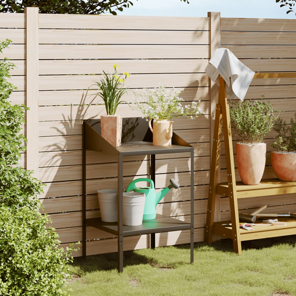 vidaXL Support pour plantes anthracite 56,5x54,5x100cm acier galvanisé