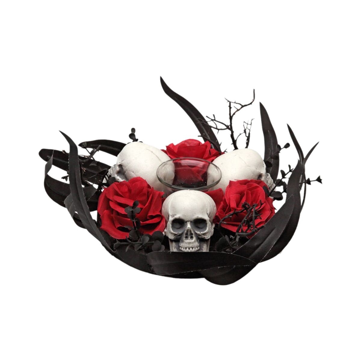 Decorazione per Halloween 30 x 30 x 10 cm Teschio Portacandele Teschi