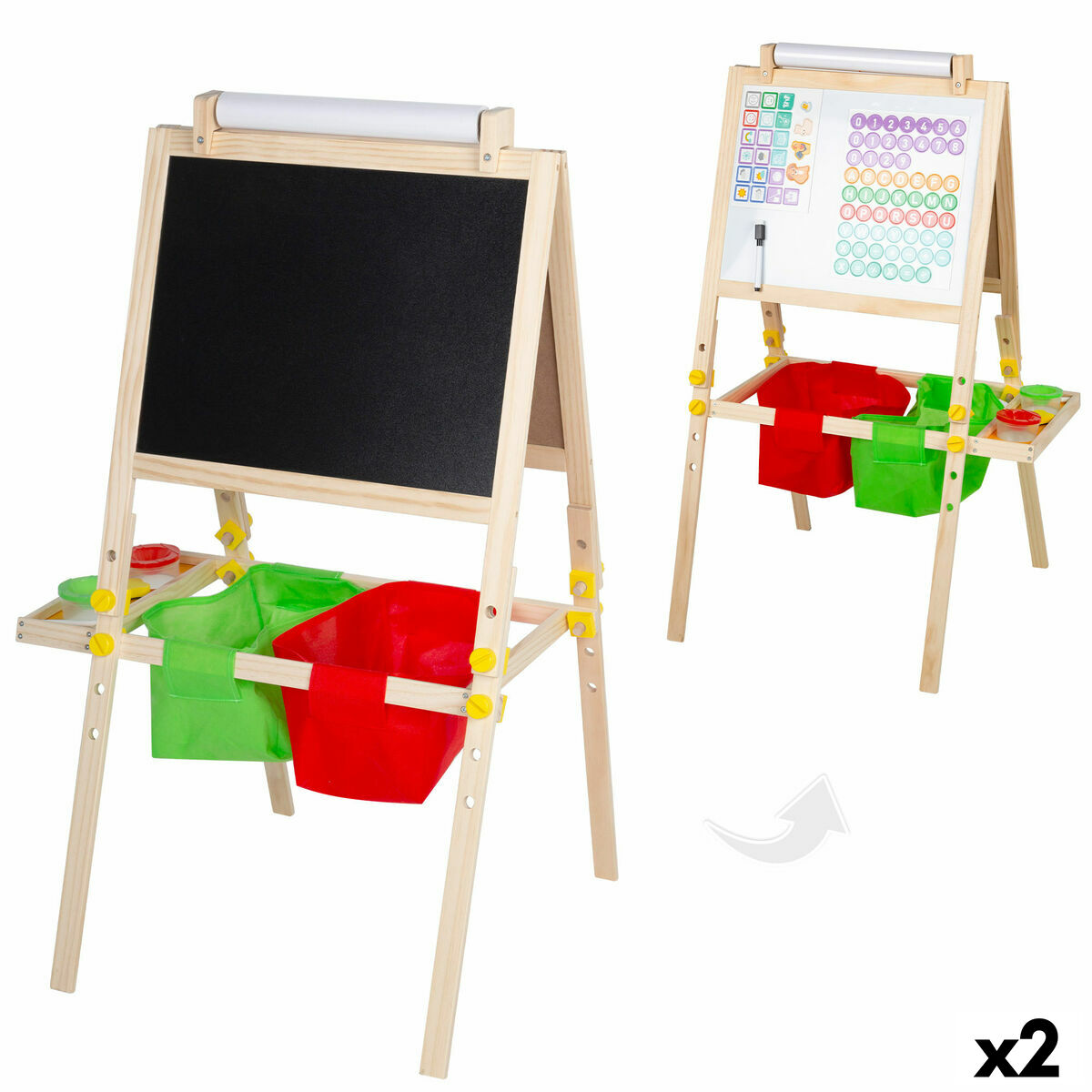 Lavagna Double-face Colorbaby 57 x 93 x 59 cm 2 Unità