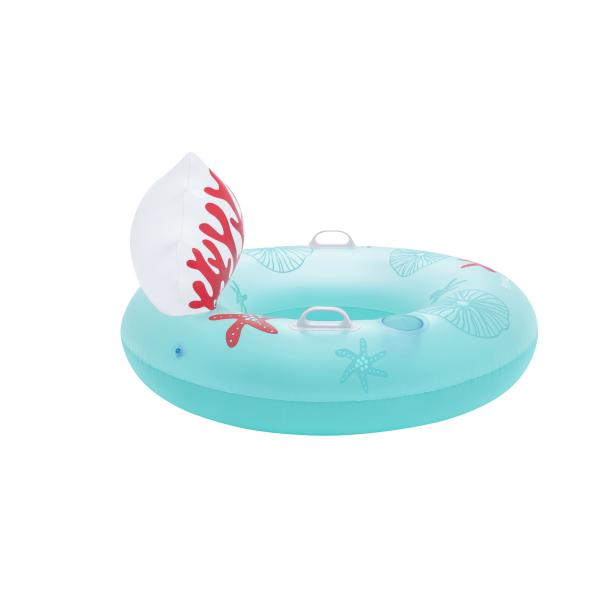 Bestway Ruota Gonfiabile con Maniglie e Schienale Corallo D117 cm Spiaggia e Piscina 43730 - Image 4
