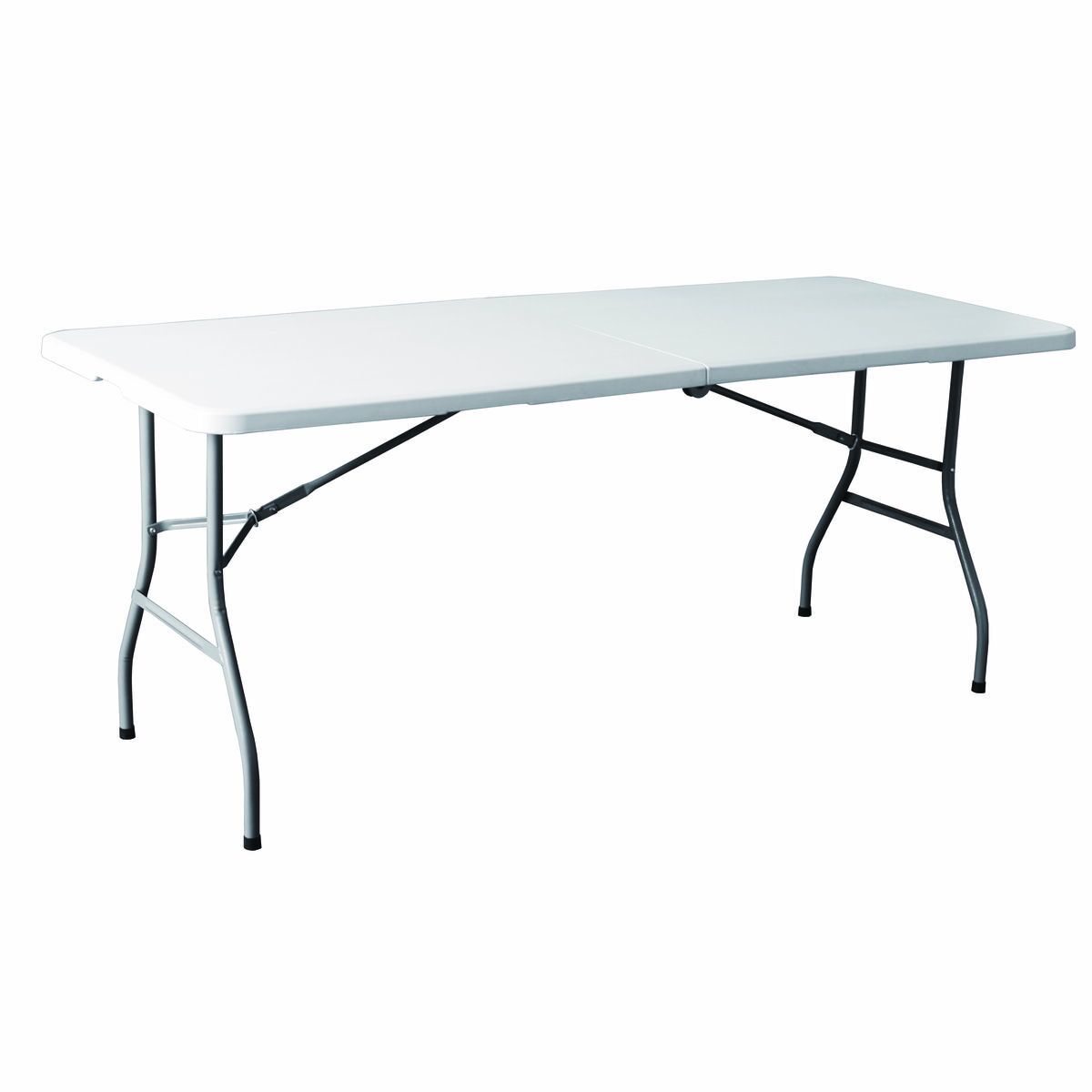 Marbueno Tavolo Pieghevole Resina Bianco 180X74X74 cm Catering, Spiaggia e Camping