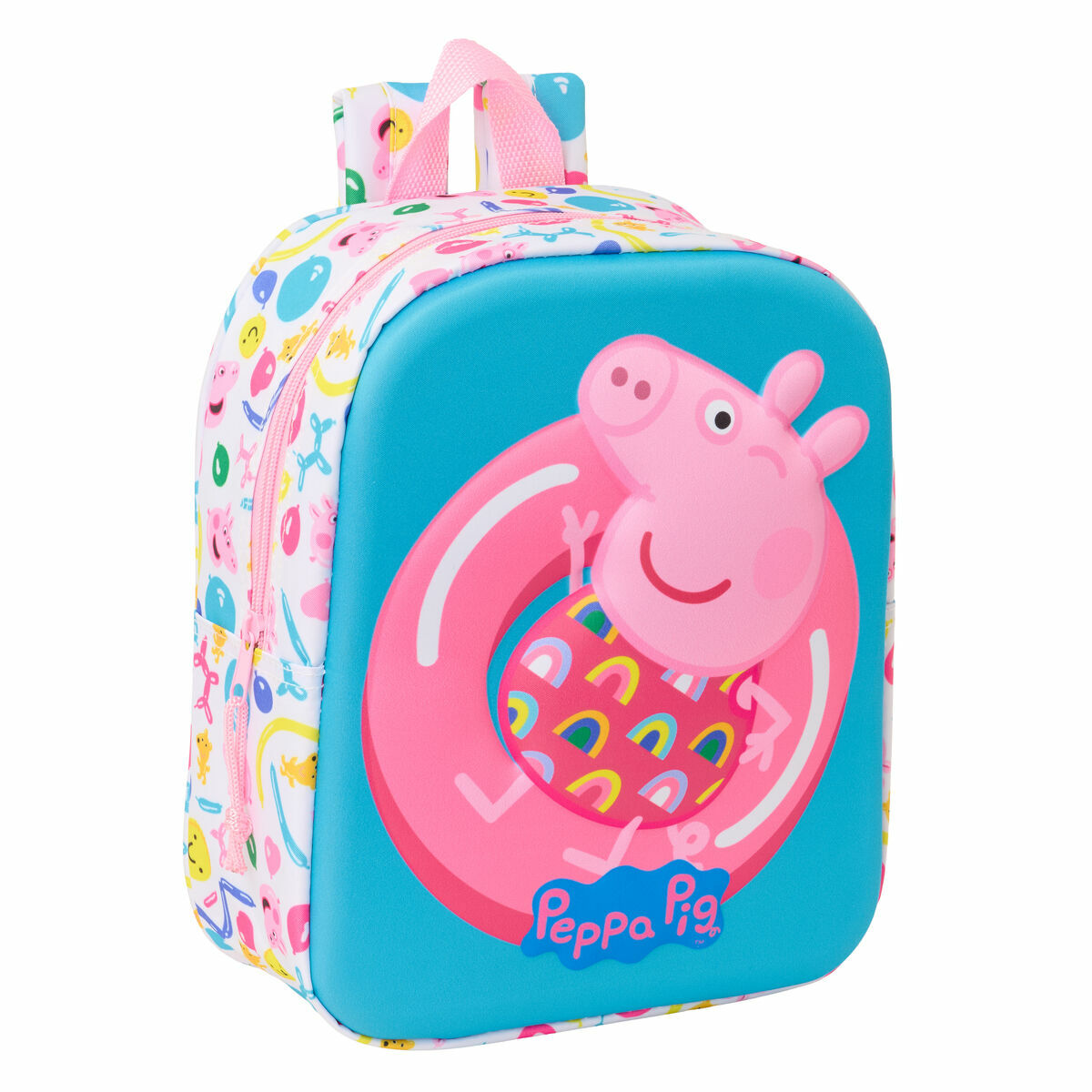 Zaino per Bambini Peppa Pig Azzurro Bianco Rosa 22 x 27 x 10 cm 3D