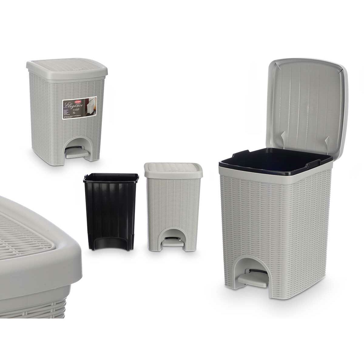 Cestino Stefanplast Grigio chiaro Plastica 20 L (6 Unità) - Image 3