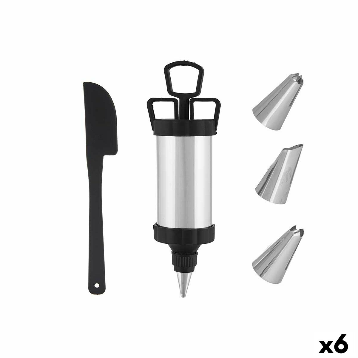Sac à poche Kinvara Nero Argentato Argento Set (6 Unità)