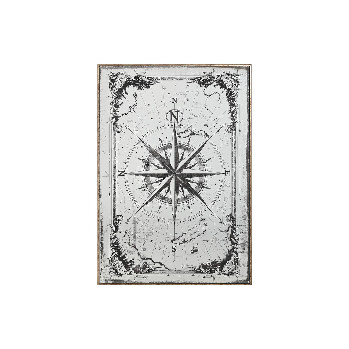 Specchio da parete Home ESPRIT Nero Dorato Vintage 60 x 4 x 90 cm