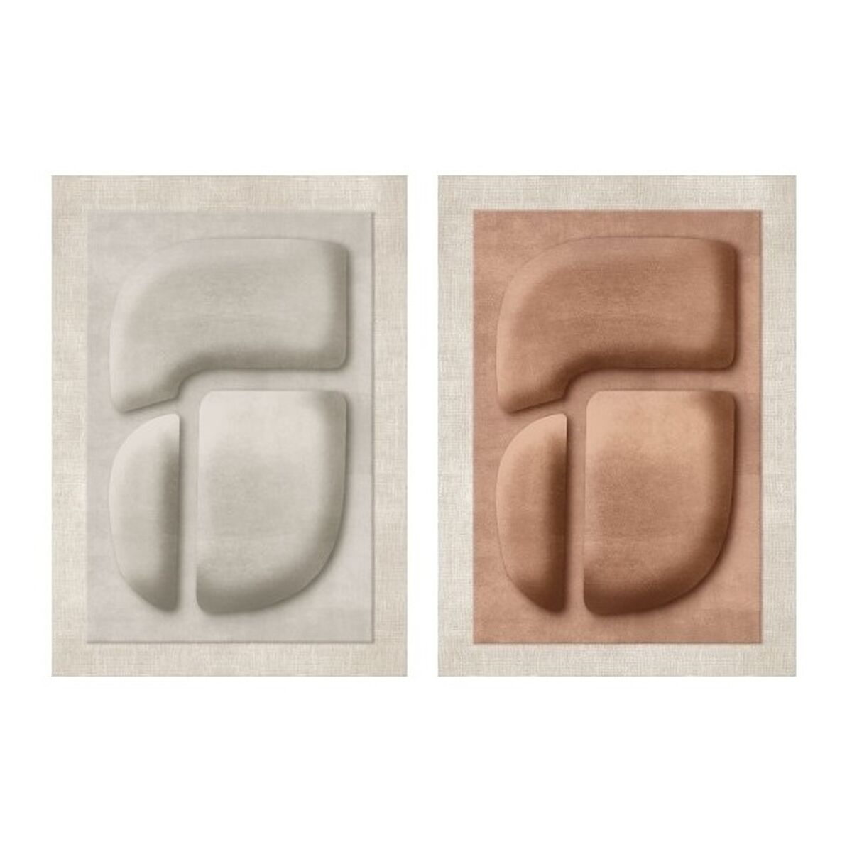 Tela Home ESPRIT Marrone Beige Astratto Scandinavo 80 x 3 x 120 cm 80 X 10 X 120 CM (2 Unità)