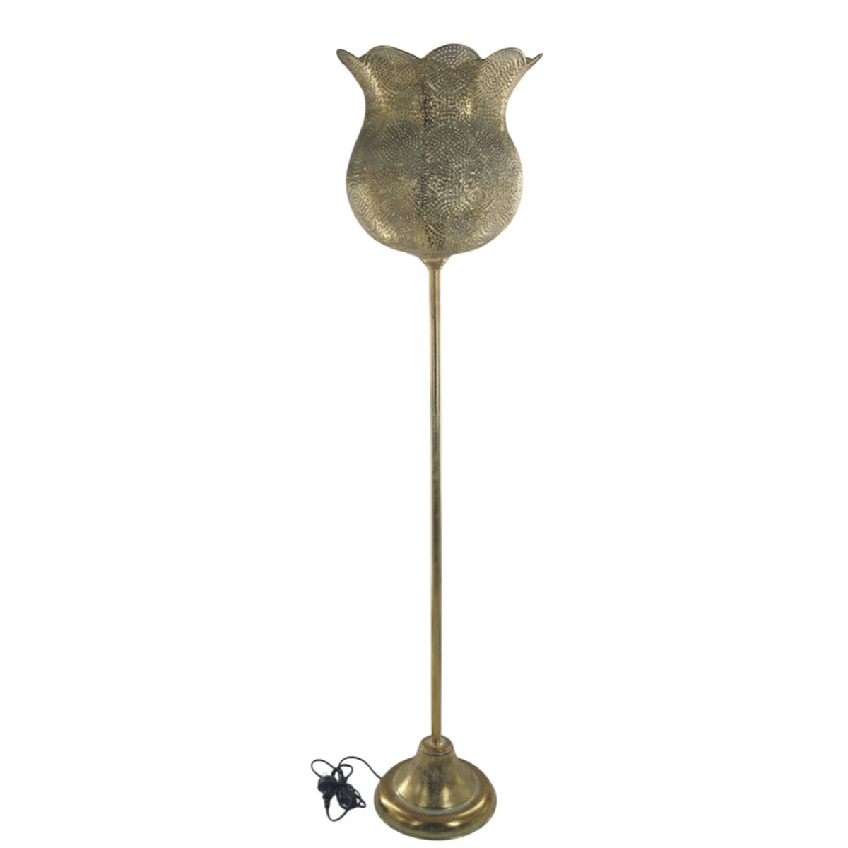 Lampada da Terra Home ESPRIT Dorato 33 X 33 X 140 CM